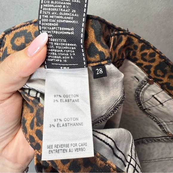 7 For All Mankind Womens High-Waist Slim Kick Flared Jeans Leopard Pants Size 28 - Picture 9 of 12